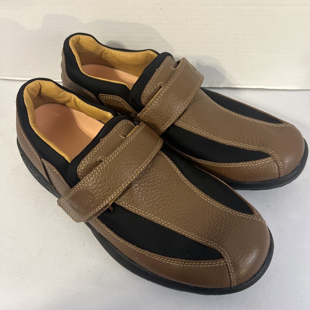 Mens Dr. Comfort Douglas Size 13 M Brown Diabetic Shoes Adjustable Strap 6620